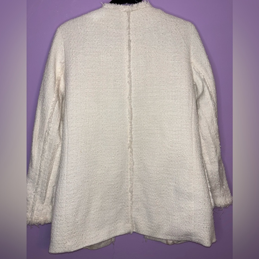 Zara Basic Cream Textured Jacket - image 2